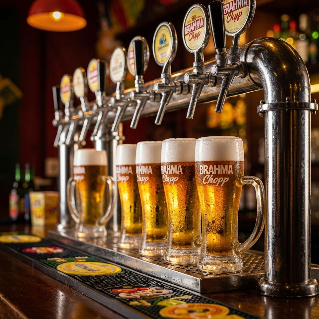 Balcão de chopp com torneiras
