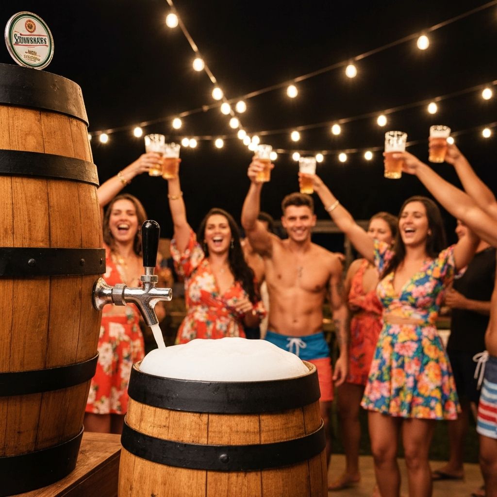 Barril de chopp em festa